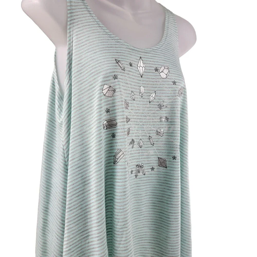 Tunic Tank Top Shirt Junior M Sz 7-9 Zodiac Healing Crystals Sleeveless Striped - Picture 16 of 16